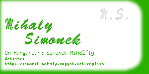 mihaly simonek business card